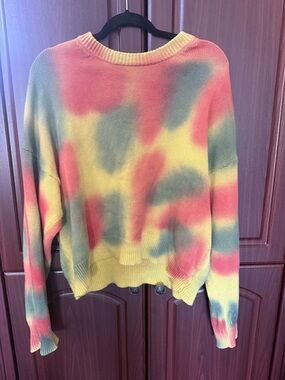 Tie-Dye Crewneck Sweater in Yellow, Coral & Sage - Women RASTA